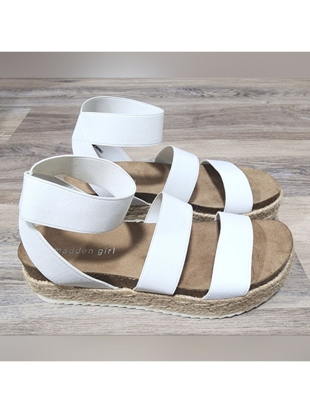 Madden Girl Women's Carly Espadrille Wedge Sandal White Size 7 - New in Box - Picture 4 of 11